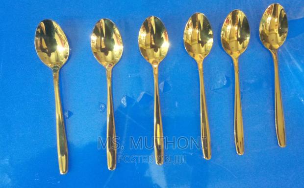 Heavy Gauge Golden Slim Table Spoons/Fork / Tea Spoons Al - thumbnail 4