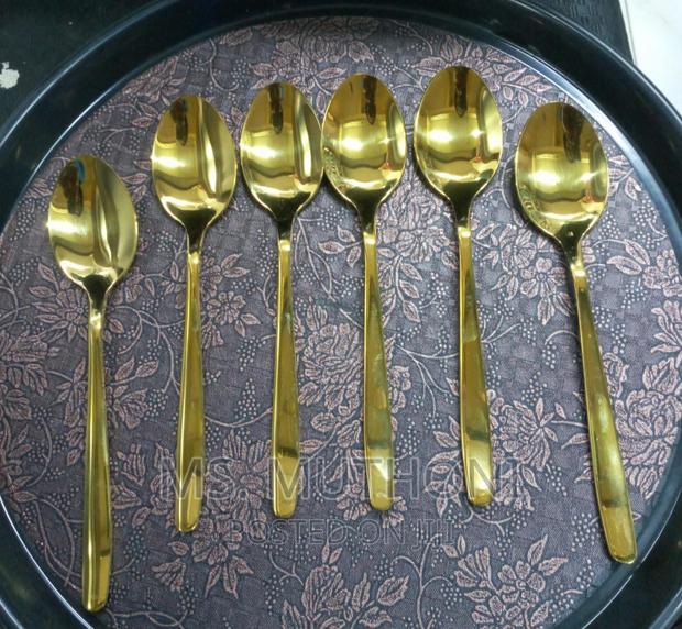 Heavy Gauge Golden Slim Table Spoons/Fork / Tea Spoons Al - thumbnail 5