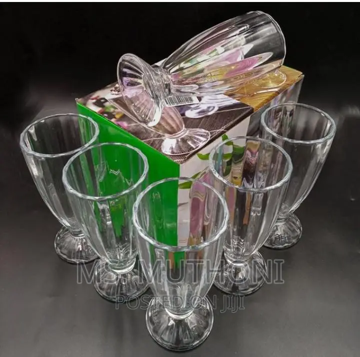  *6pcs Heavy Sleek and Durable Milkshake Glasses