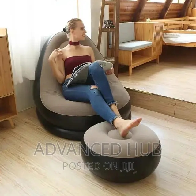 Inflatable Deluxe Lounge Seat With Foot Rest And Pump