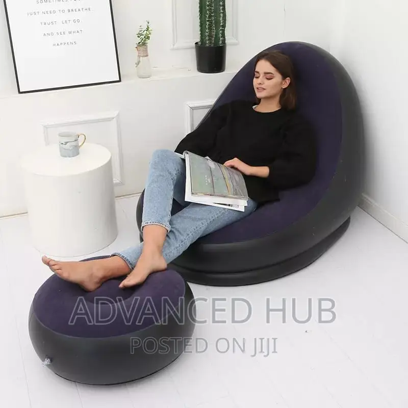 Inflatable Deluxe Lounge Seat With Foot Rest And Pump