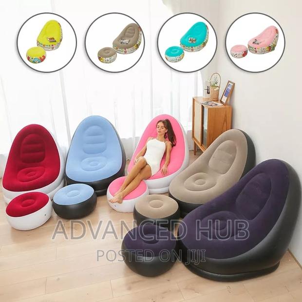 Inflatable Deluxe Lounge Seat With Foot Rest And Pump