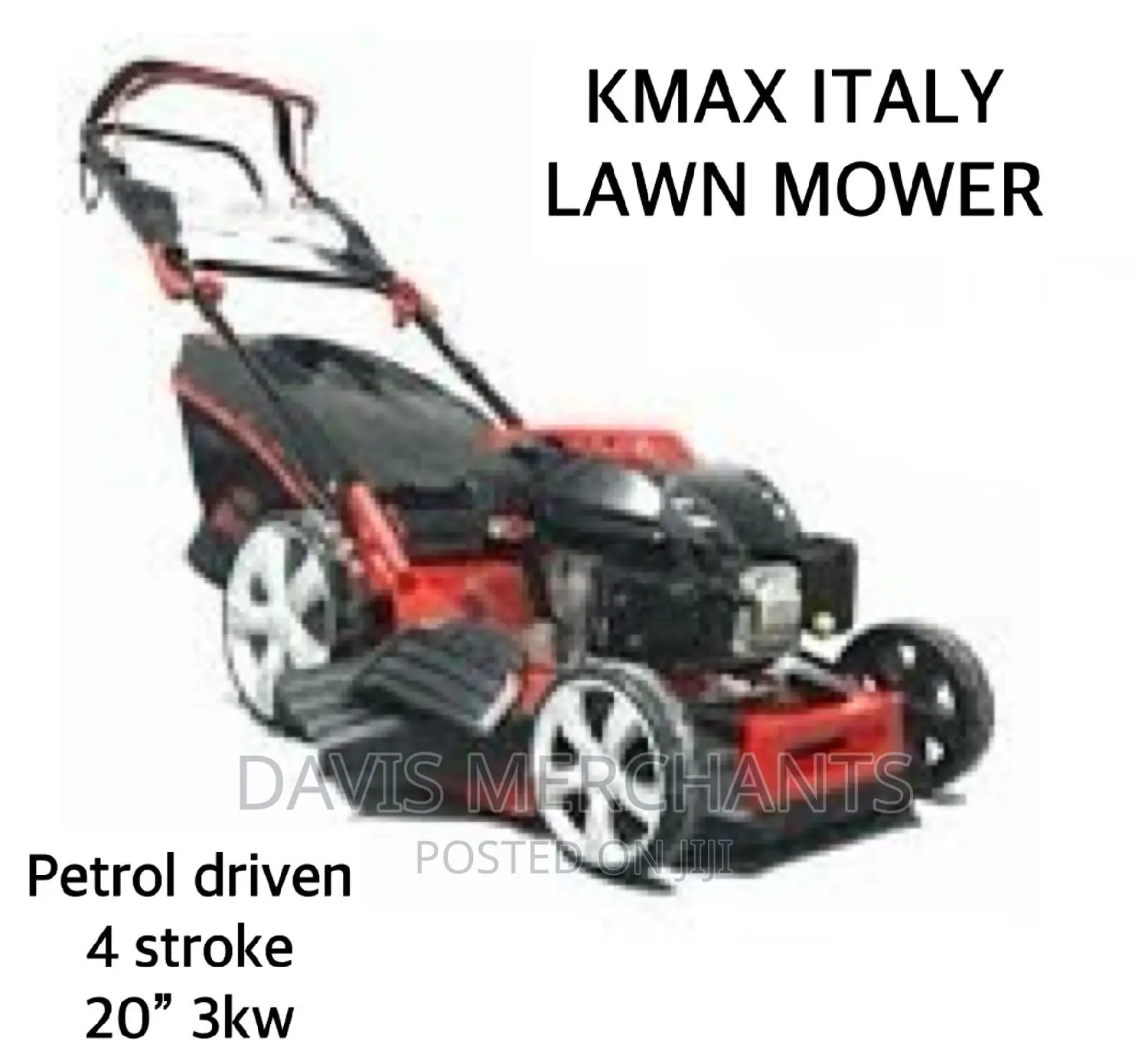 Petrol Driven Kmax Italy Lawn Mower 4 Stroke of 3 Kw