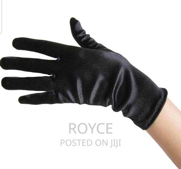 Black Satin Gloves-Formal, Wedding,Theatrical, Party Costume - main view