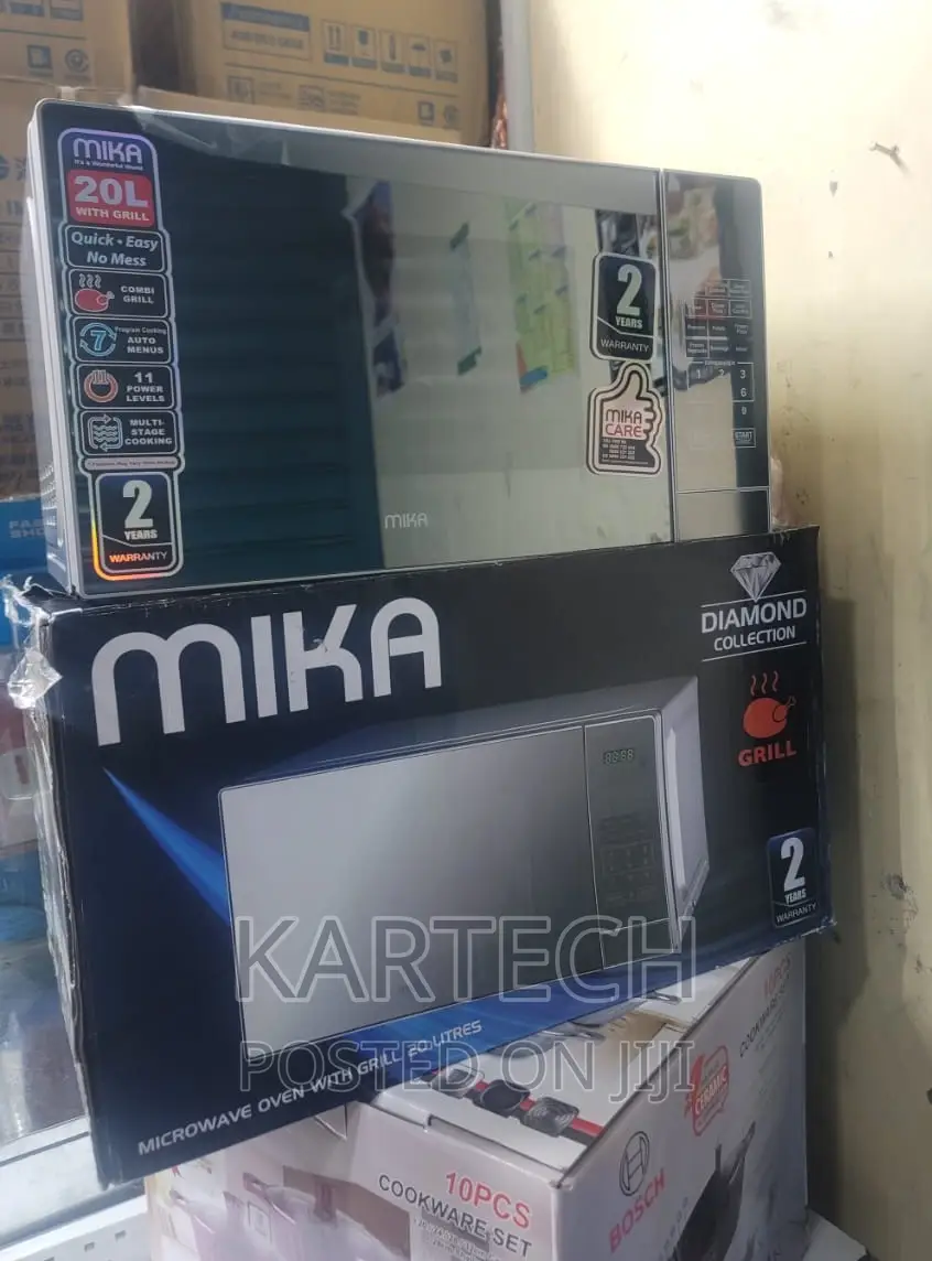 Mika Silver Microwave Oven Grill 20ltr With 1000W Grill
