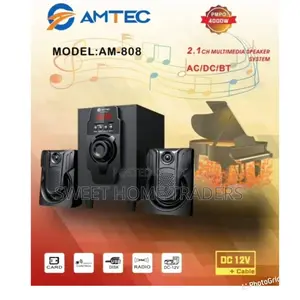 Amtec AM-808 Sub Woofer Sound System -BT/USB/FM
