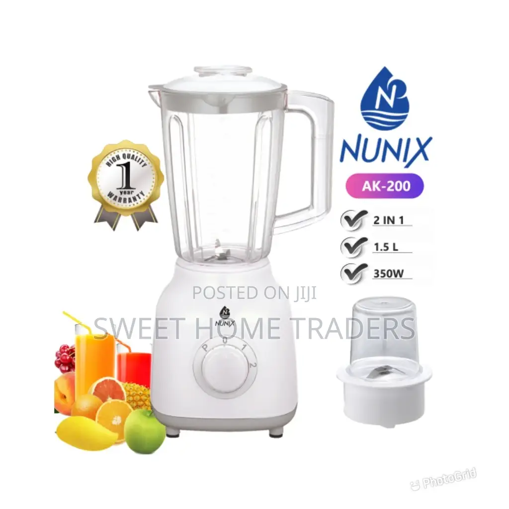 Nunix 2 in 1 Blender With Grinding Machine, 1.5L, AK-200