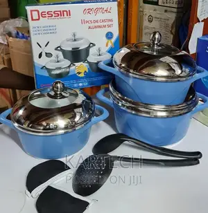 11 PCS Dessini Cookware Set Black or Blue