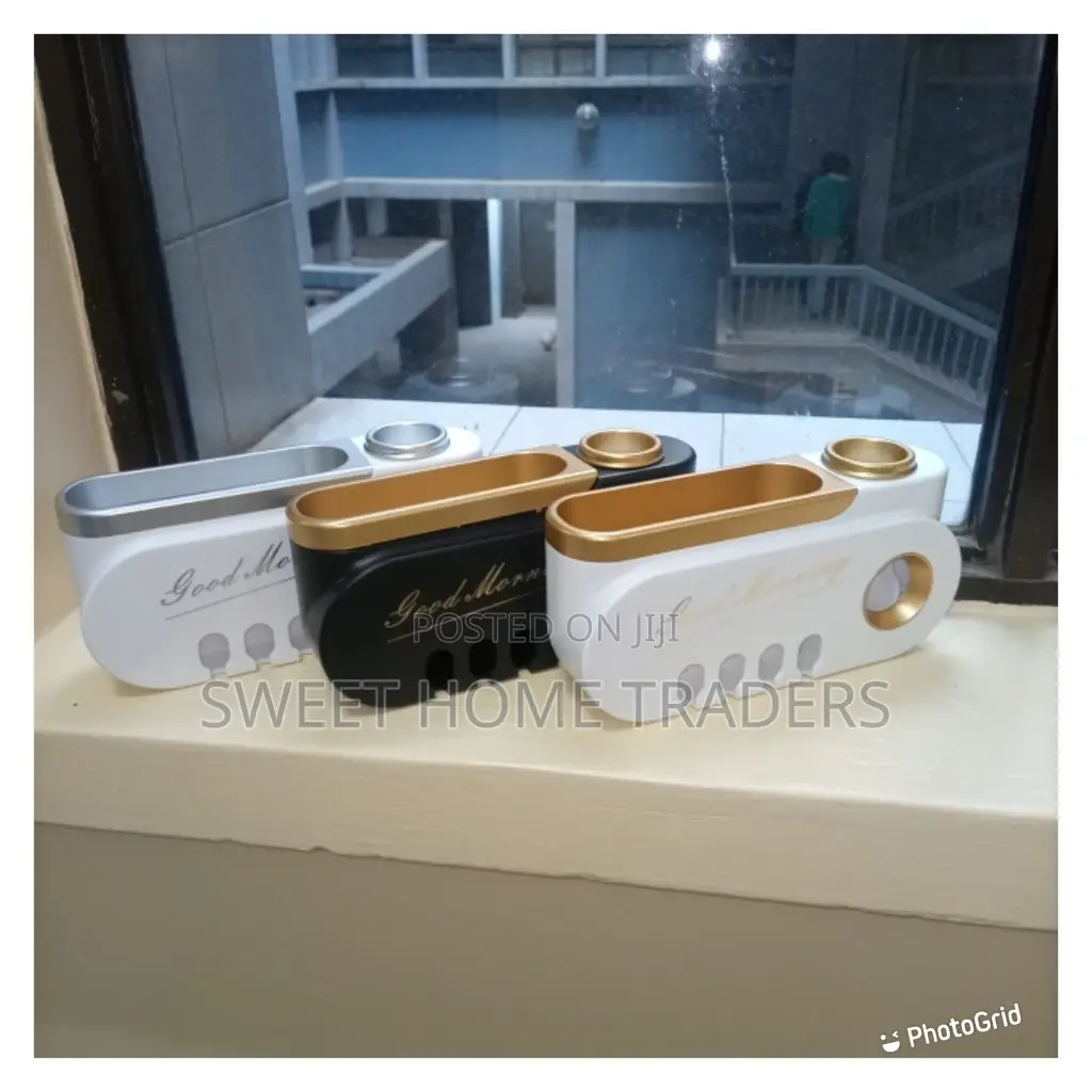 Good Morning Toothbrush Holder Toothpaste Dispenser