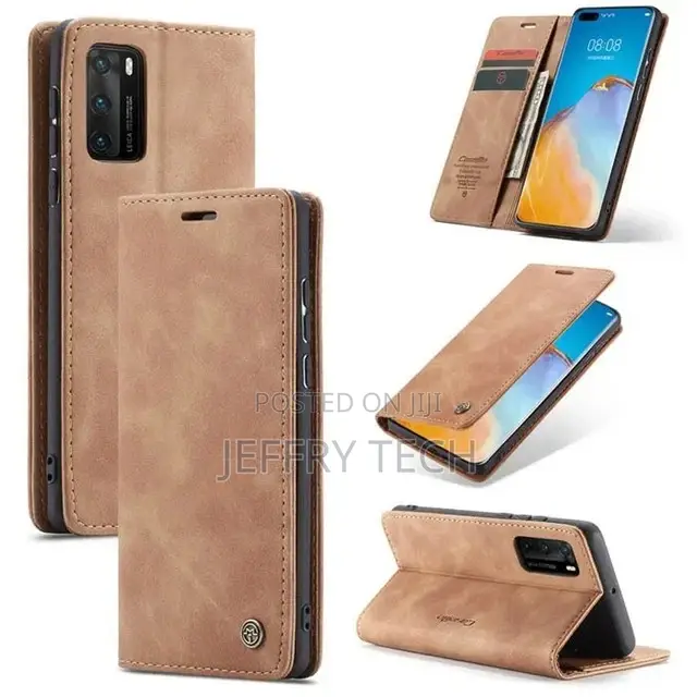 Brown Huawei P40 Genuine Caseme Compact Flip Wallet Case