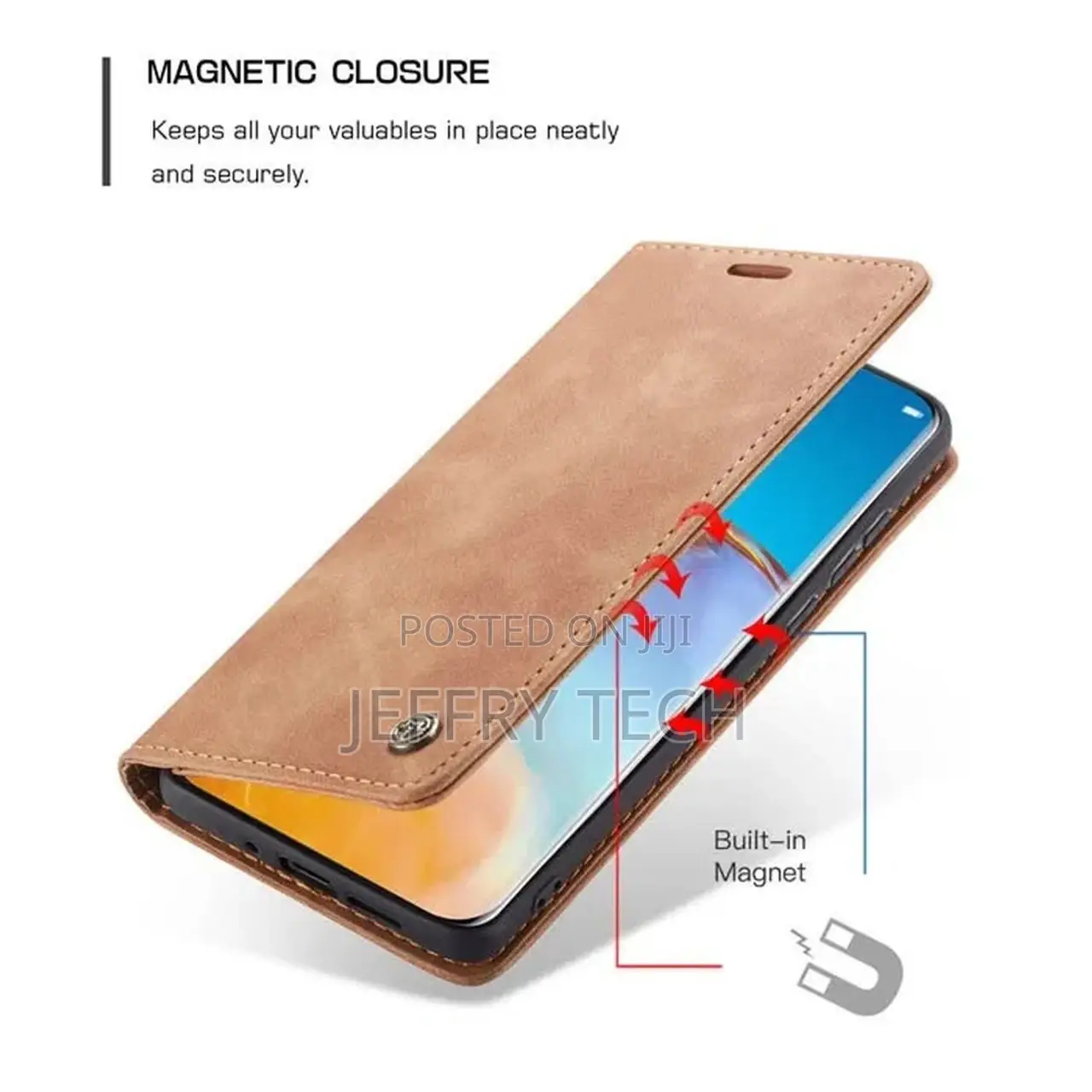 Brown Huawei P40 Genuine Caseme Compact Flip Wallet Case