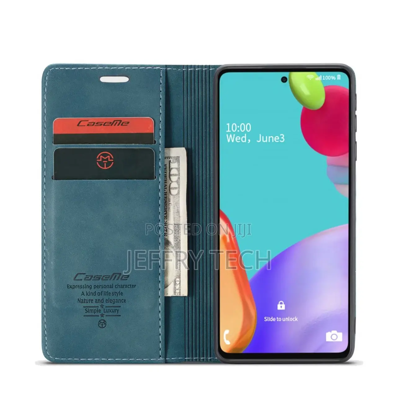 Blue Galaxy A22 5G Caseme Slim Quality 2 Card Slot Wallet Ca