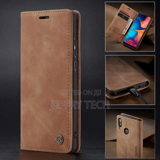 Brown Caseme Slim Magnetic Wallet Case for Galaxy A20 / A30
