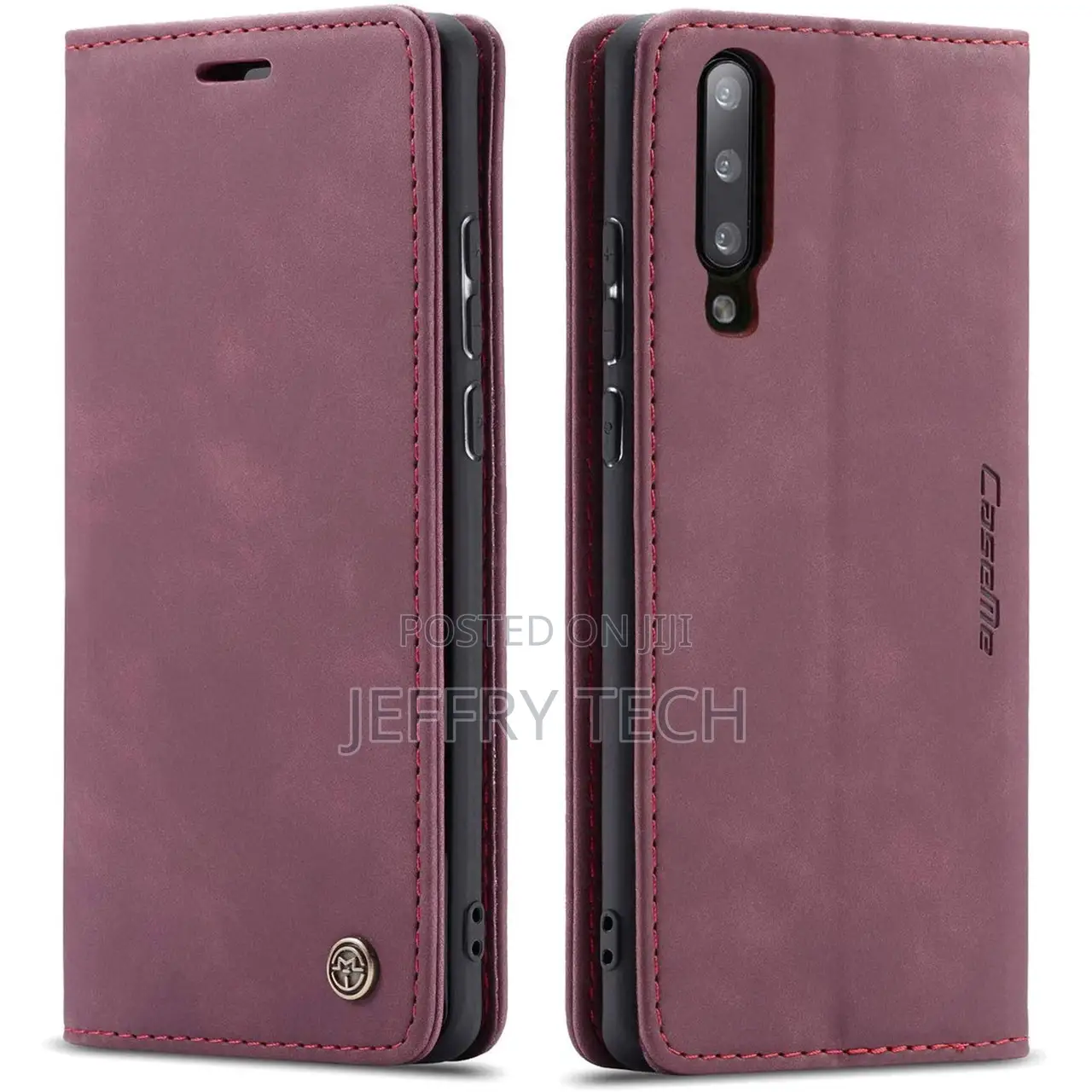 Wine Caseme Compact Flip Wallet Card Case for Galaxy A50