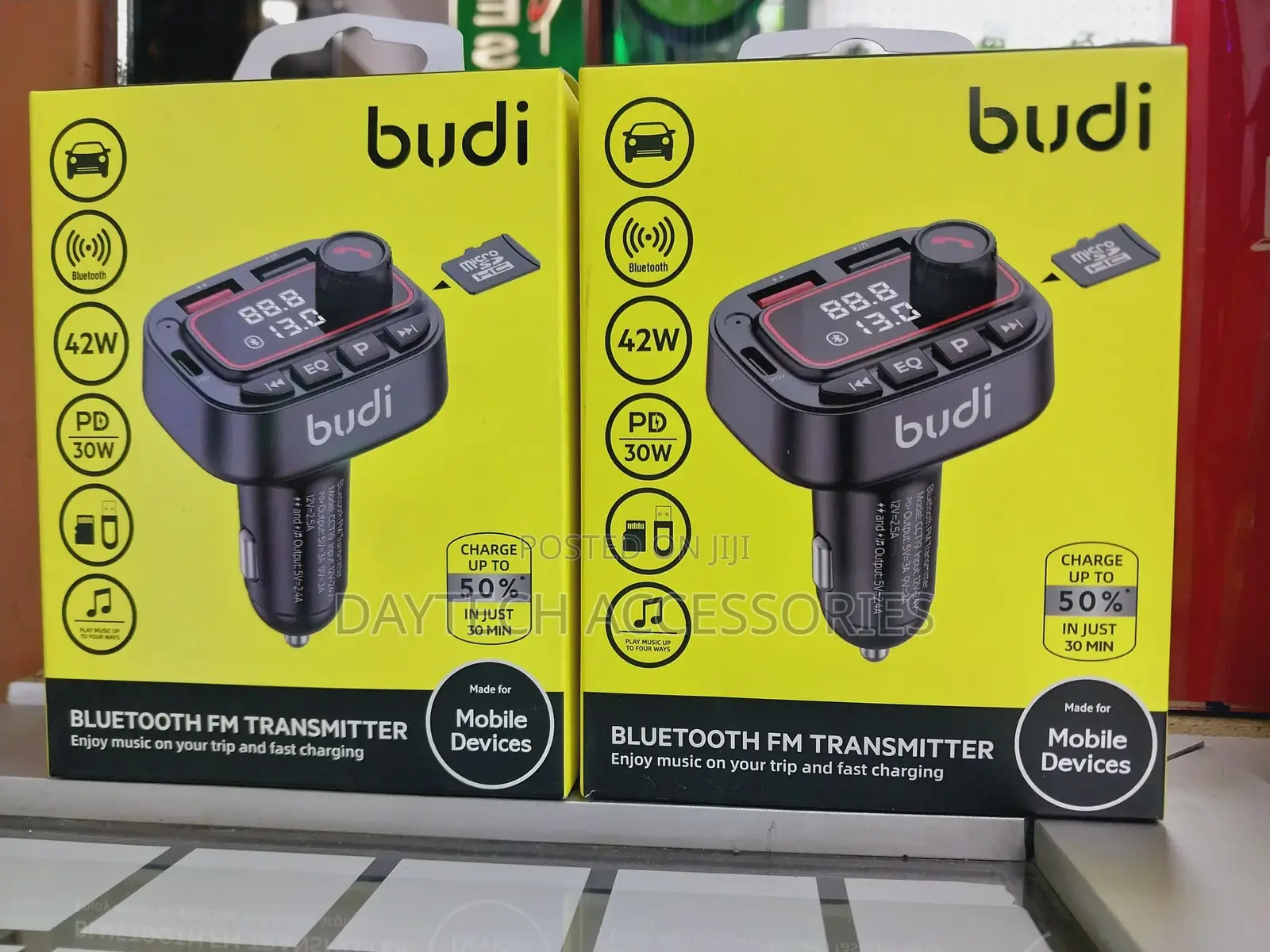 Budi Car Fm Transmitter Modulator With Bluetooth- Fm ,