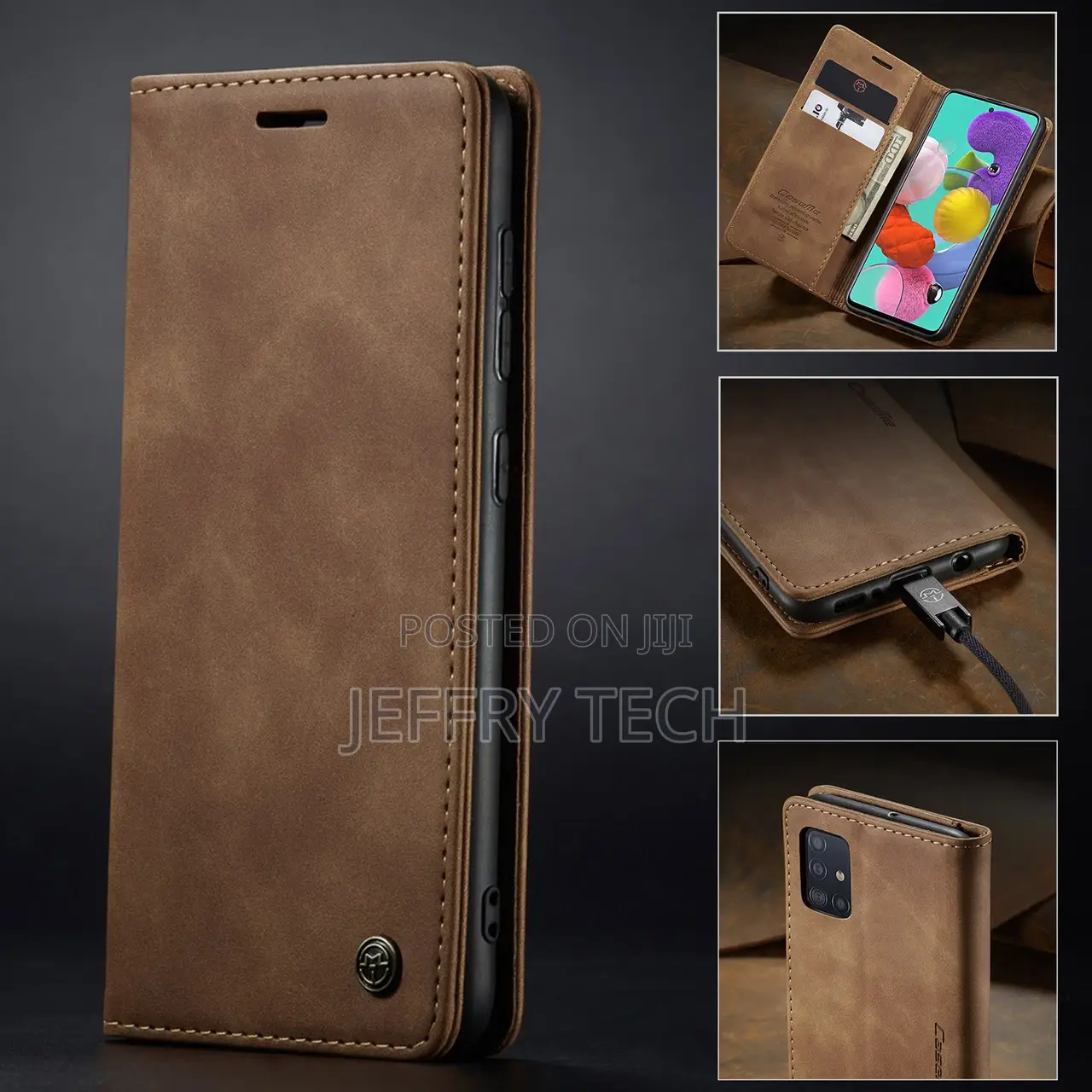 Brown Galaxy A51 Caseme Compact Flip Classy Wallet Case
