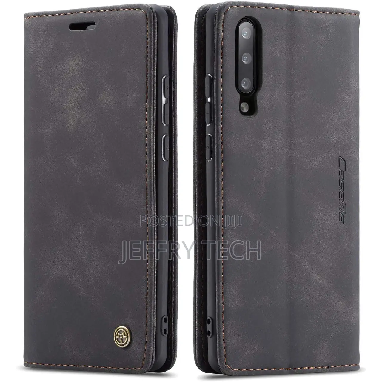 Leather Flip Cover for Samsung Galaxy A70 [Card Holder] BLAC