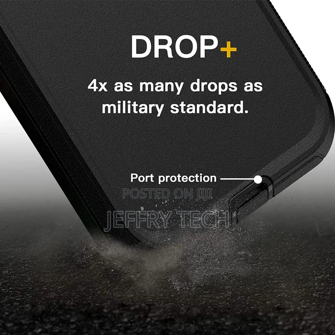 Black iPhone 13 Heavy Duty Military Defense Drop Proof Case