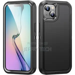 Black iPhone 15 Plus Military Full Body Shock Proof Defender