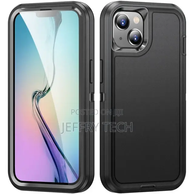 Black iPhone 15 Plus Military Full Body Shock Proof Defender