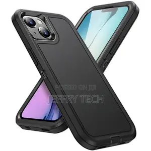 Black iPhone 15 Plus Military Full Body Shock Proof Defender