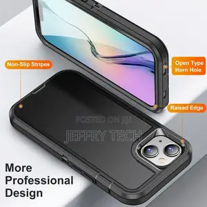 Black iPhone 15 Plus Military Full Body Shock Proof Defender