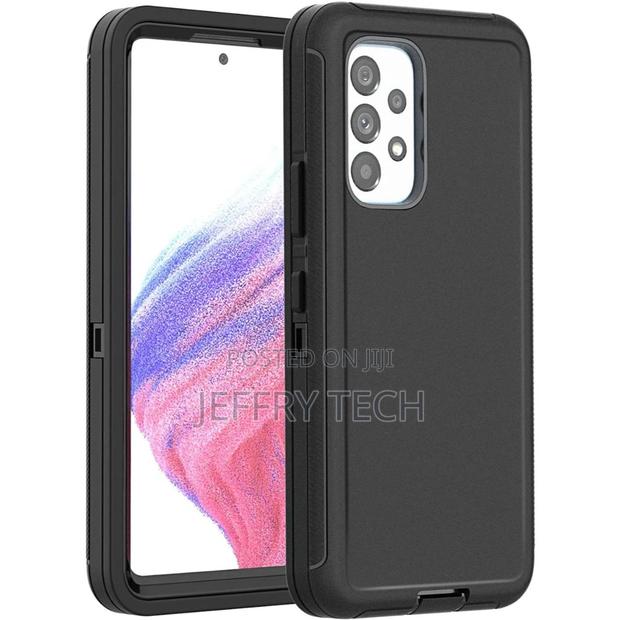 Black Heavy Duty Defender Military Grade Case for Galaxy A53 - main view