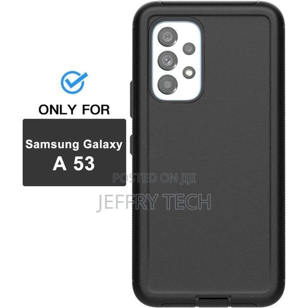 Black Heavy Duty Defender Military Grade Case for Galaxy A53 - thumbnail 3