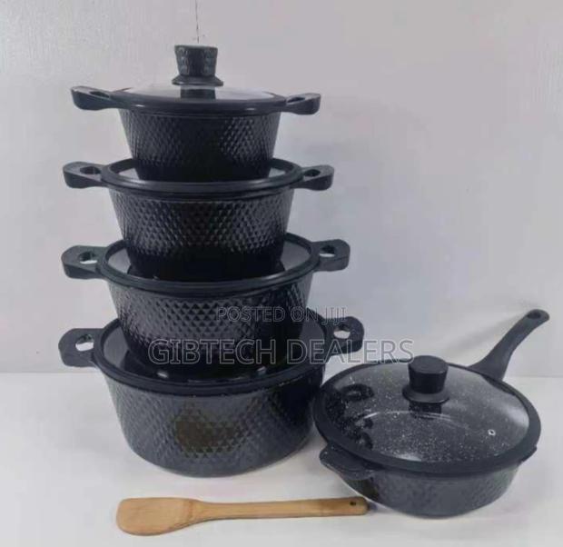 Bosch 11pcs Cookware With Lid Covers Now Available- Black - main view