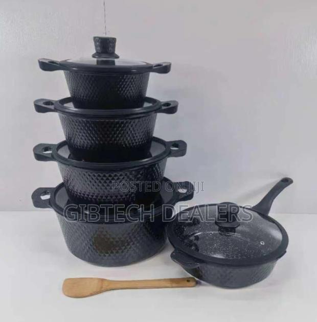 Best Quality 11pcs Bosch Cookware With Lid Covers Black
