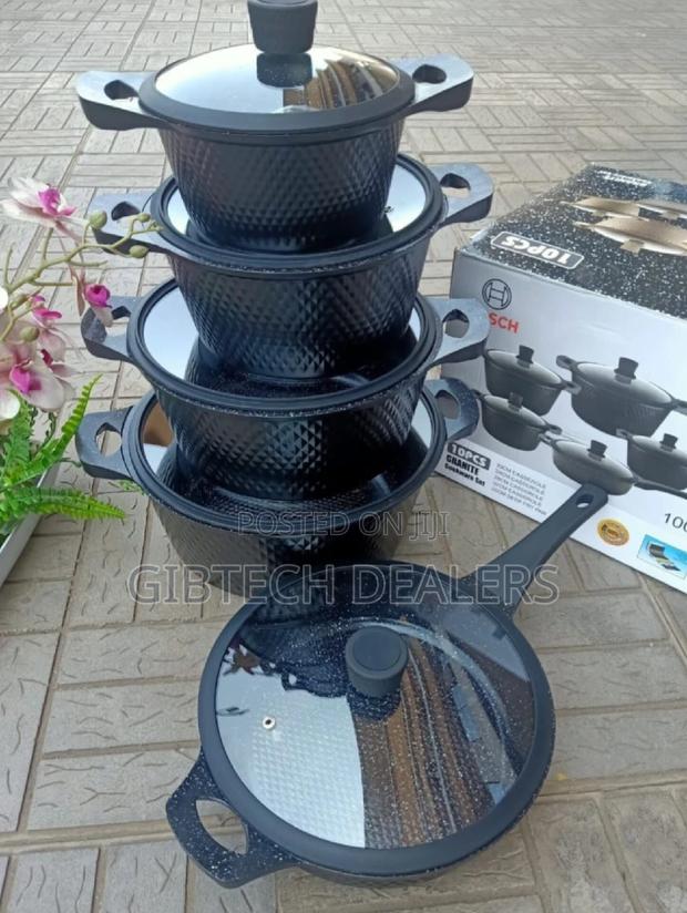 Bosch 11pcs Cookware With Lid Covers Available Black Grey