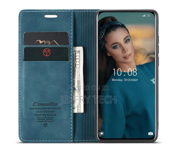 Caseme Xiaomi Mi 12 Pro Retro Flip Leather Wallet Case Blue - main view
