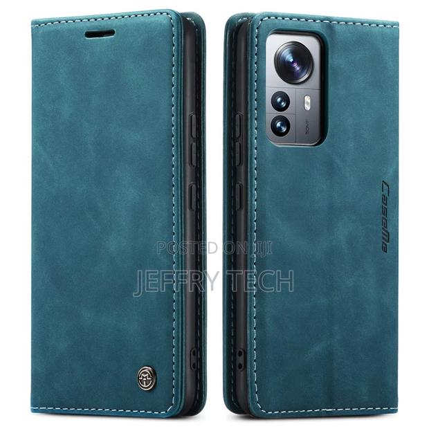 Caseme Xiaomi Mi 12 Pro Retro Flip Leather Wallet Case Blue - thumbnail 4