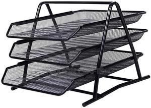 3 Tier Metal Mesh File Rack Document Holder - thumbnail 2