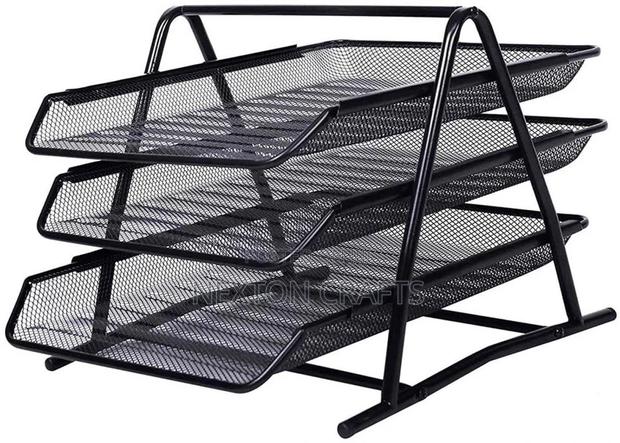 3 Tier Metal Mesh File Rack Document Holder - main view