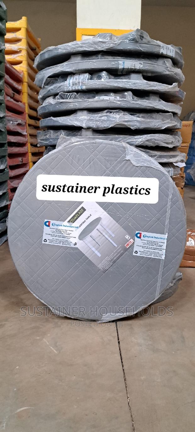 Grey Round Plastic Table - main view