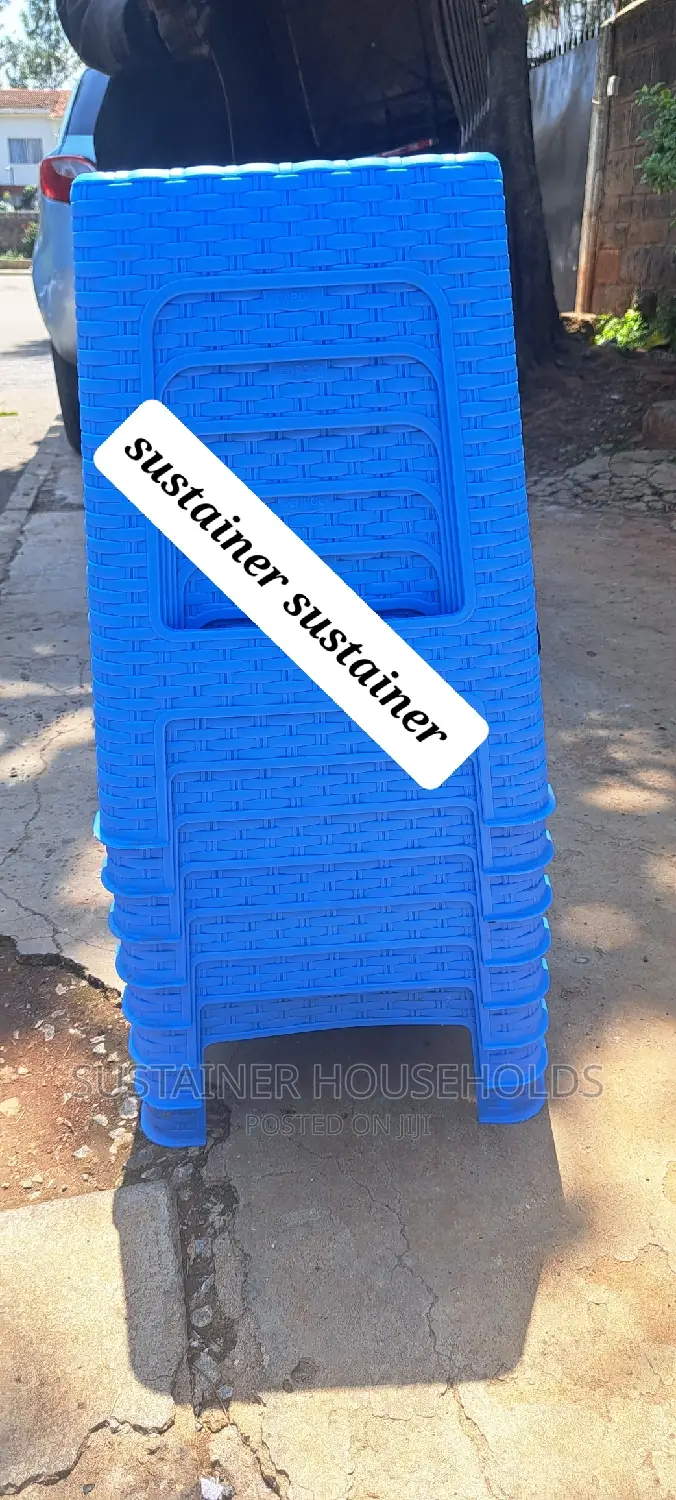 Light Blue Bamboo Plastic Stools