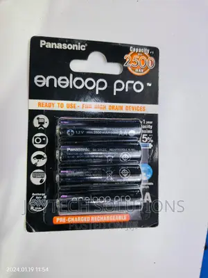 4x Panasonic Eneloop Pro AA Rechargeable Batteries