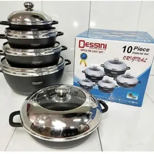 Dessin 10 Piece Original Italian Black Cookware Set