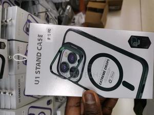 iPhone 13 Pro Back Case Luxury U1 Stand Transparent With Ca - thumbnail 2