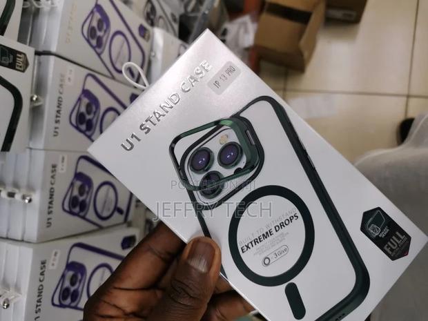 iPhone 13 Pro Back Case Luxury U1 Stand Transparent With Ca - thumbnail 3