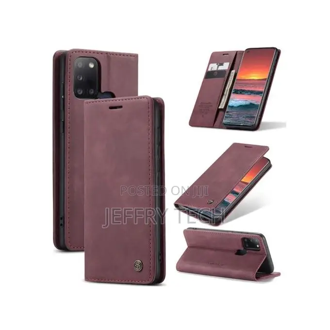 Samsung GALAXY A21S Flip Case Book Luxury Black Cover Leathe