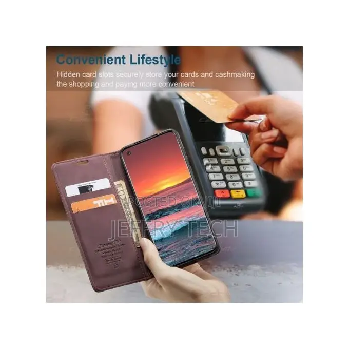Samsung GALAXY A21S Flip Case Book Luxury Black Cover Leathe