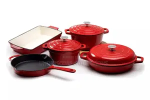 Red Germany Cast Iron Heavy Cooking Set
