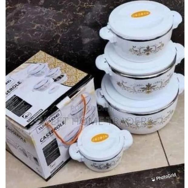 4 PCS White Casserole Hotpots