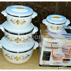 4 PCS White Casserole Hotpots Set;; - thumbnail 2