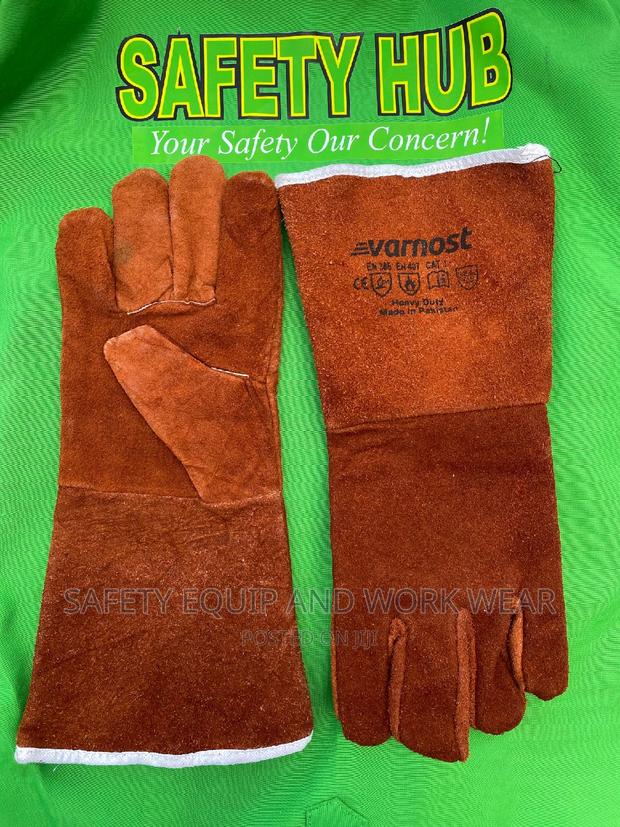 Brown Welding Gloves, Safety Heavy-duty Gloves