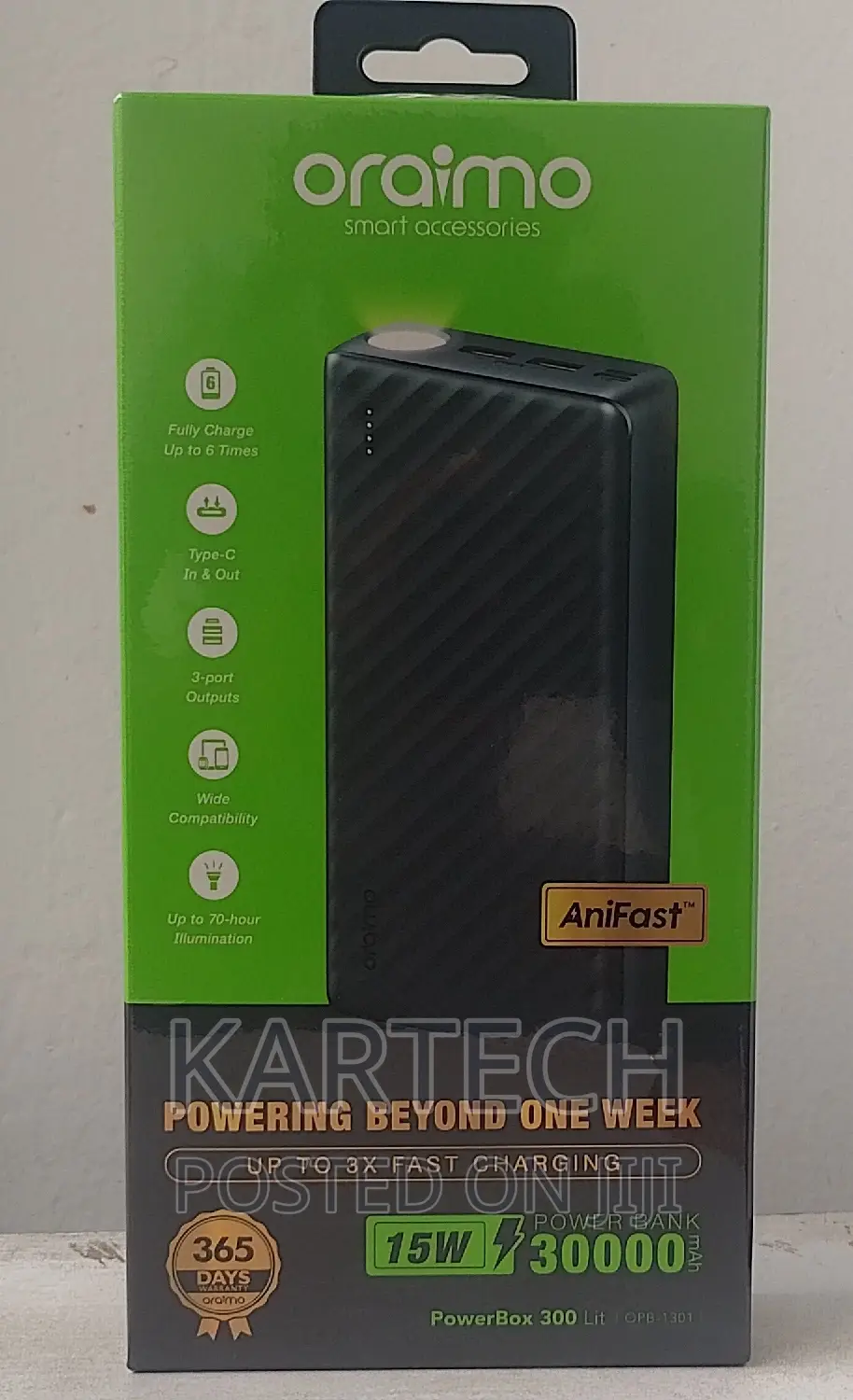 Oraimo 30000mah Powerbox 300 Lit OPB-1301
