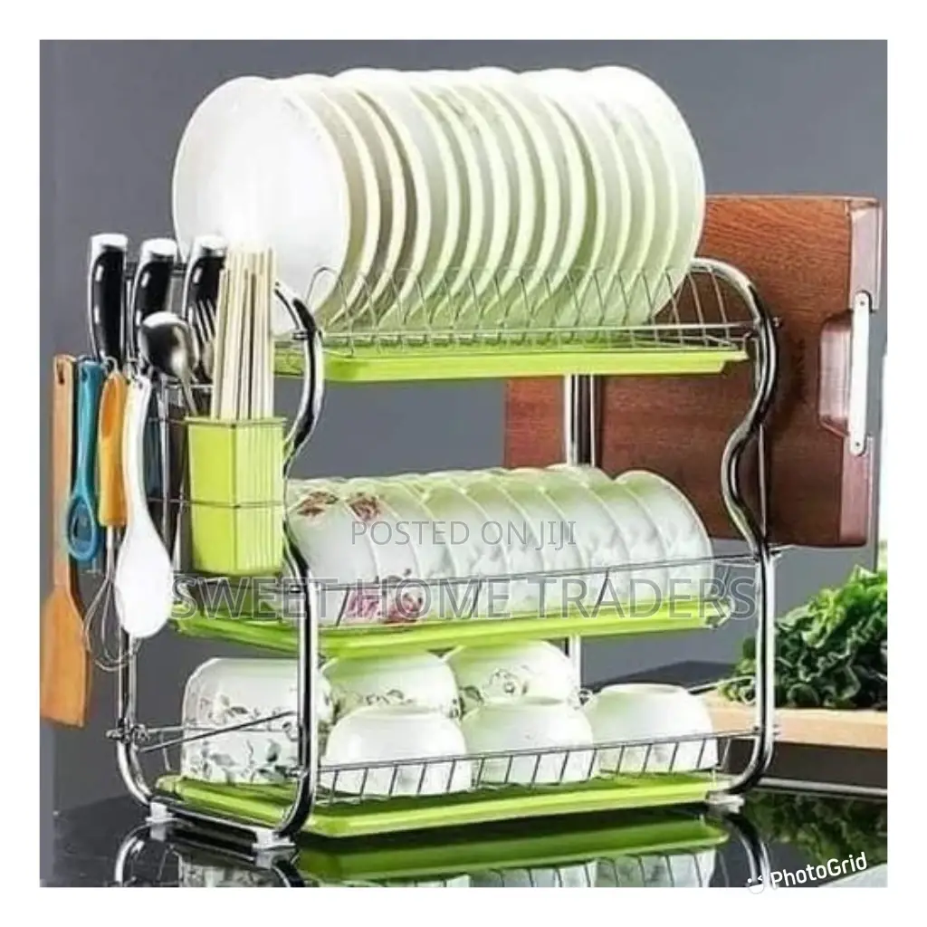 3 Layer Dish Rack Stainless Steel