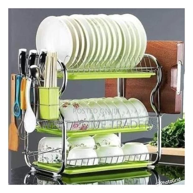 3 Layer Dish Rack Stainless Steel - main view